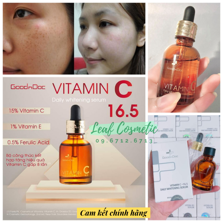 Serum vitamin c mờ thâm nám trắng da goodndoc vitamin c 16.5 daily whitening serum 30ml