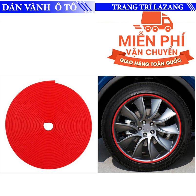 Dán Vành Bánh Xe Hơi Chống ăn mòn vành xe - khít vành với lốp Trang trí lazang ô tô Cao Cấp Màu đỏ