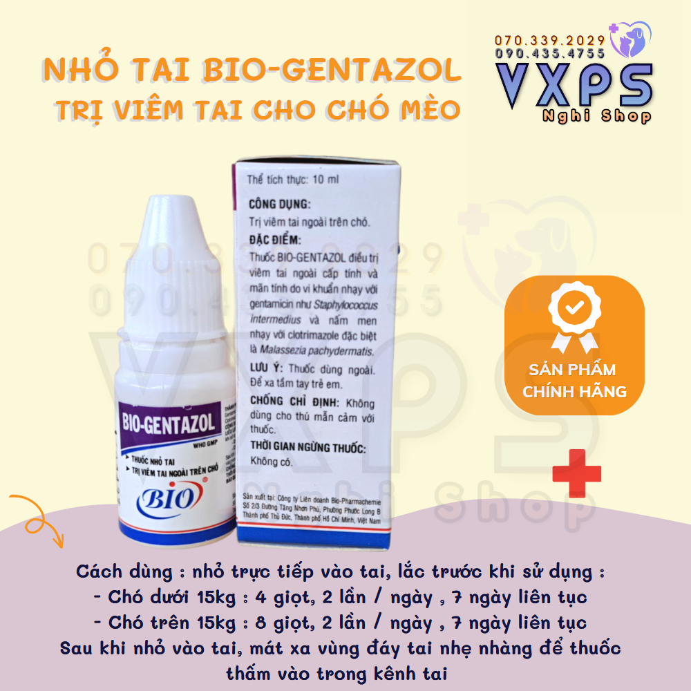 [GIẢM ĐẾN 20% Ở XU] Bio nhỏ viêm tai - Bio Gentazol 10ml