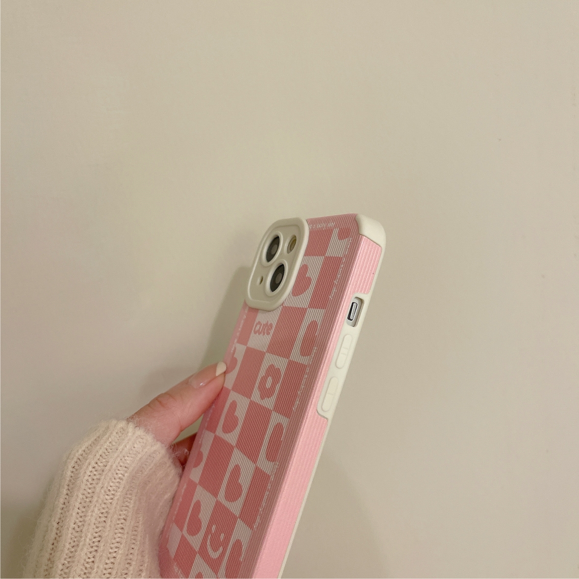 Ốp Lưng Da Sọc Nổi Bảo Vệ Camera Have a Lucky Day