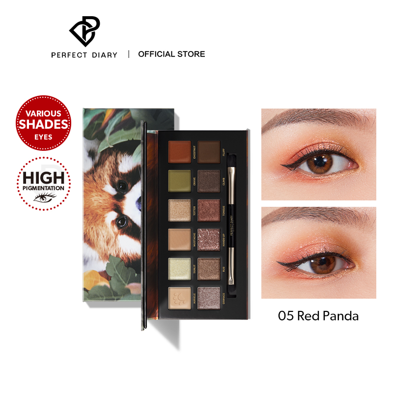 Perfect Diary Highly Sắc Tố Explorer Eyeshadow Palette Với Cọ Trang Điểm Shimmer Matte Eye Trang Điểm Không Thấm Nước Mỹ Phẩm 12 Màu