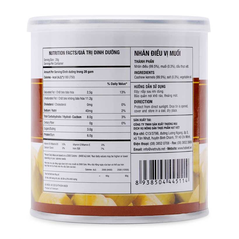 Nhân điều vị muối Vietnuts hộp 100g