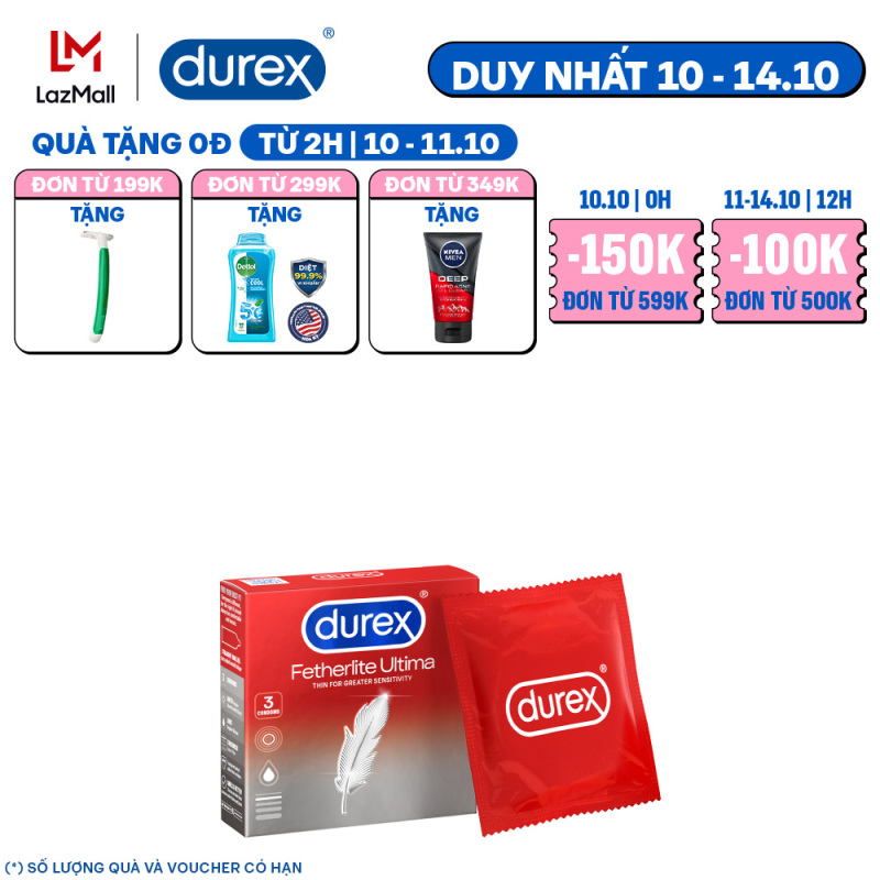 Bao cao su Durex Fetherlite Ultima Hộp 3 bao