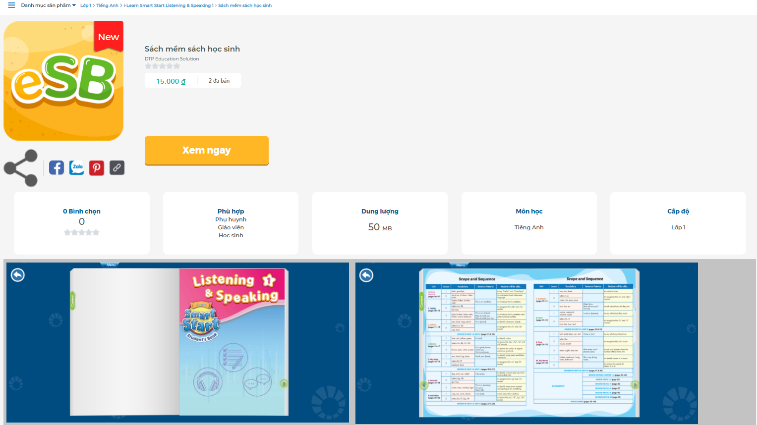 [E-BOOK] i-Learn Smart Start Listening & Speaking 1 Sách mềm sách học sinh