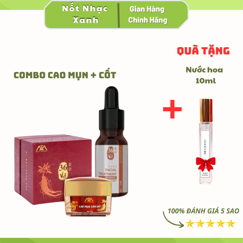Combo cốt huyết thanh thảo dược 36 vị & cao mụn sâm đỏ+ tặng nước hoa