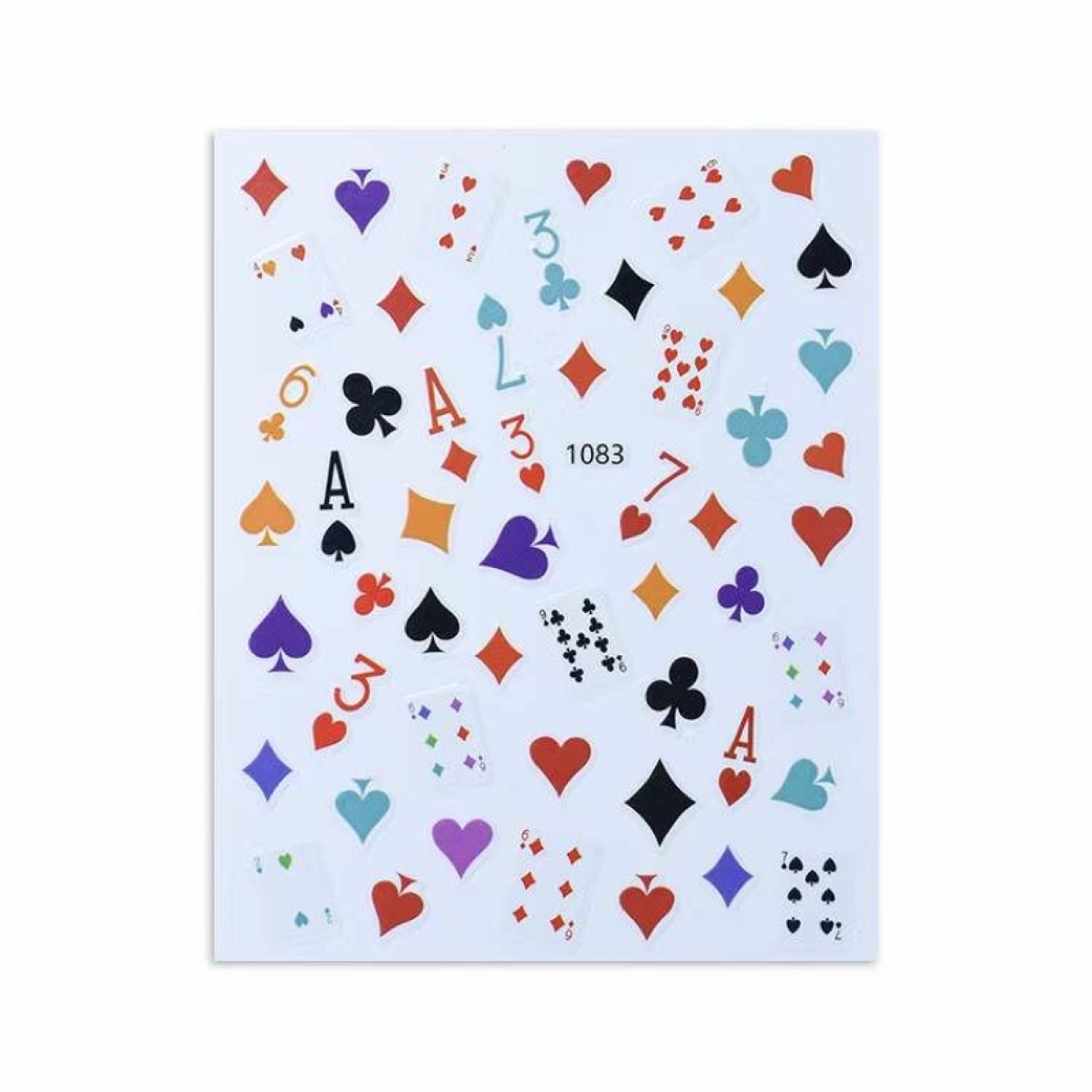 Sticker nail,hình dán móng hình quân bài