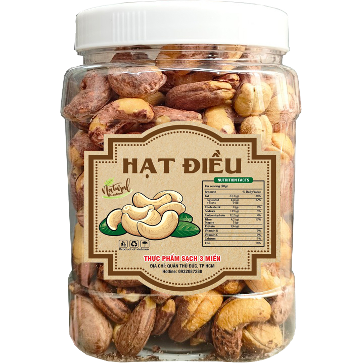 Hạt Điều Nguyên Vỏ Lụa Rang Muối Hiệu TPS