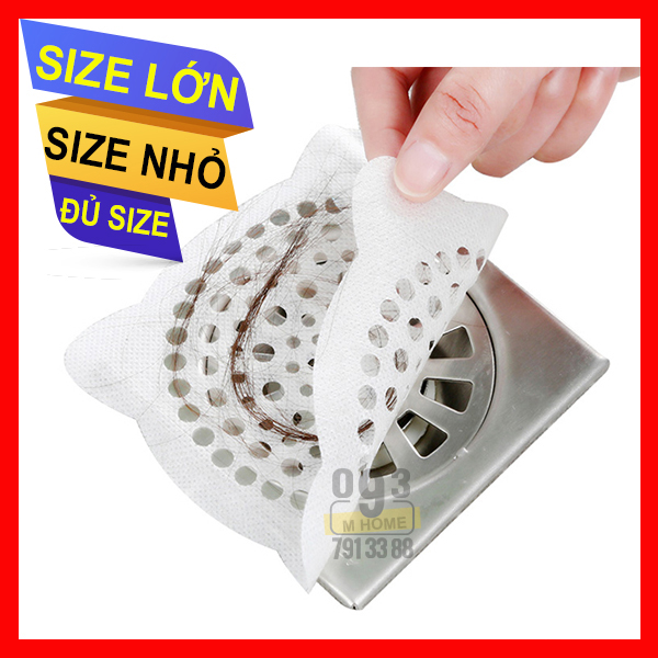 Combo 30 Tờ Dán Chặn Rác Ngăn Tóc Cống Thoát Nước Nhà Tắm Túi Lọc Rác Thoát Nước