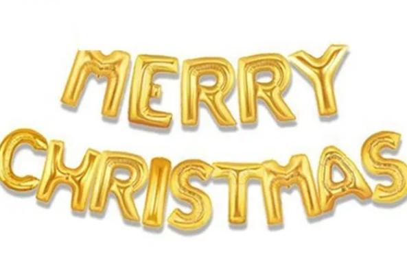 Bóng chữ Merry Christmas trang trí Giáng sinh Noel 2019
