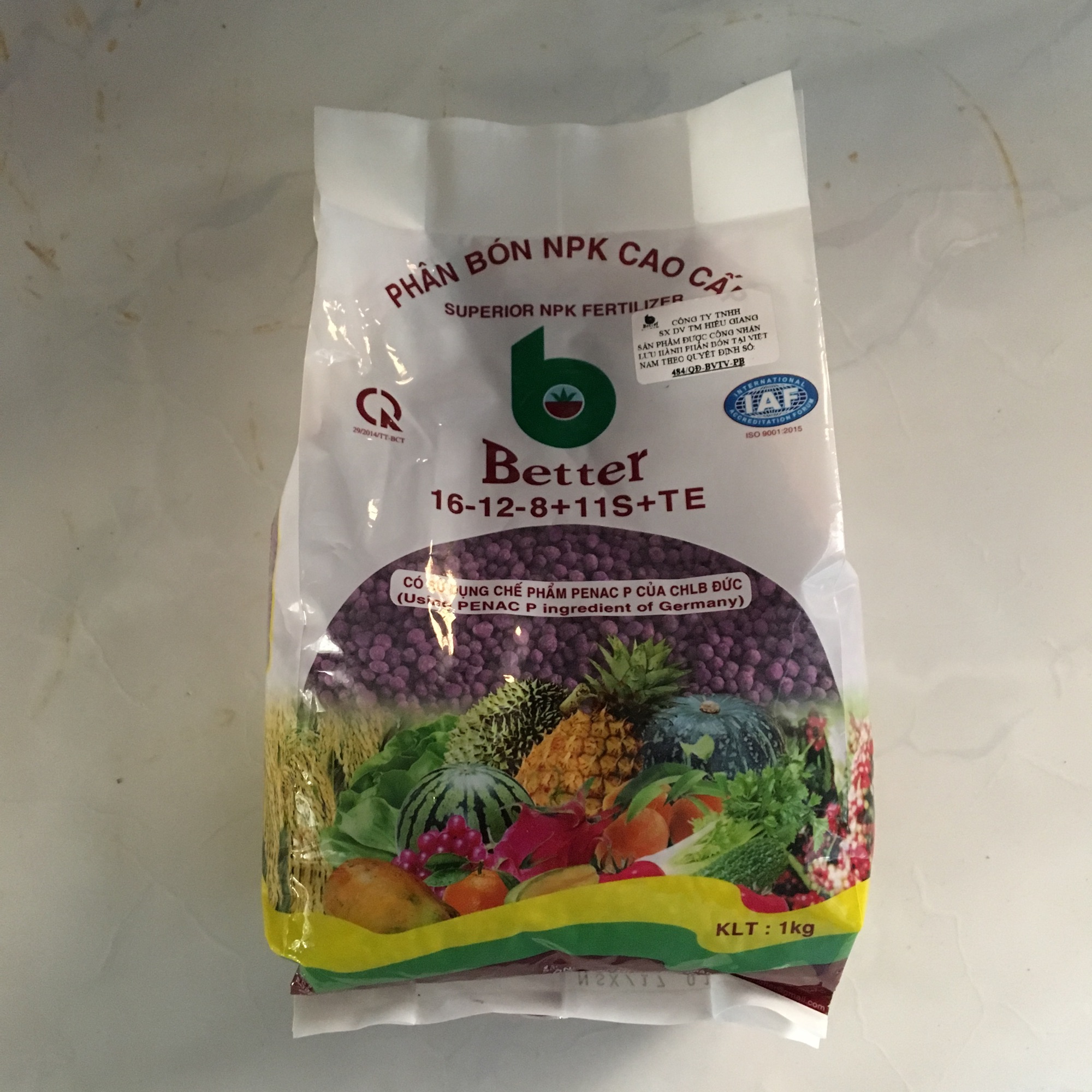 Phân bón NPK CAO CẤP BETTER 16-12-8+11S+TE  1KG/GÓI