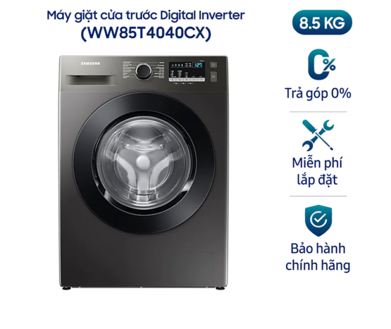 Máy giặt Samsung cửa trước Digital Inverter 8,5kg (WW85T4040CX) chính hãng