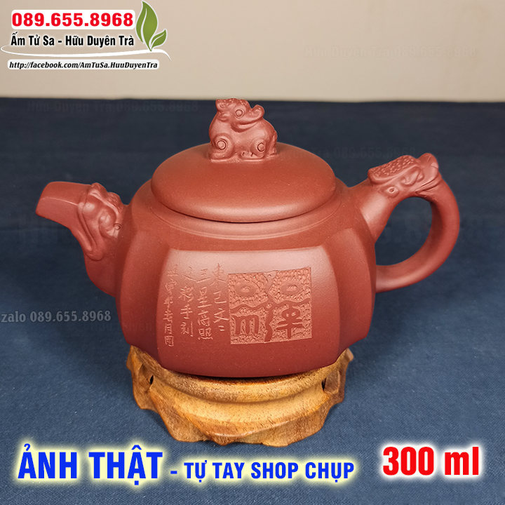 Ấm trà Tử Sa TAM HOA TỤ ĐỈNH (cao cấp) - ấm tử sa nghi hưng dùng pha trà, trà đạo