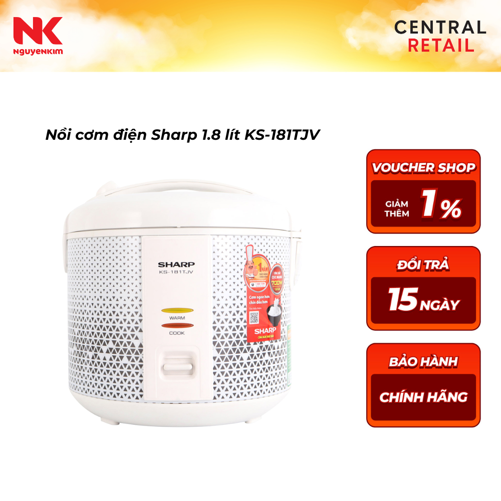 Nồi cơm điện Sharp 1.8 lít KS-181TJV