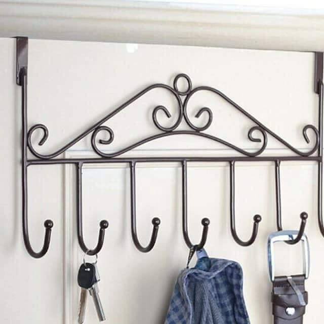 Móc treo đồ sau cửa tiện dụng, thép không gỉ, không khoan đục, treo trên cửa gỗ, cửa nhựa, kim loại, cửa nhà tắm,cửa sổ, chịu tải đến 10kg, móc cửa sau, móc treo sau cửa tiện dụng, móc cửa sau loại 7 móc