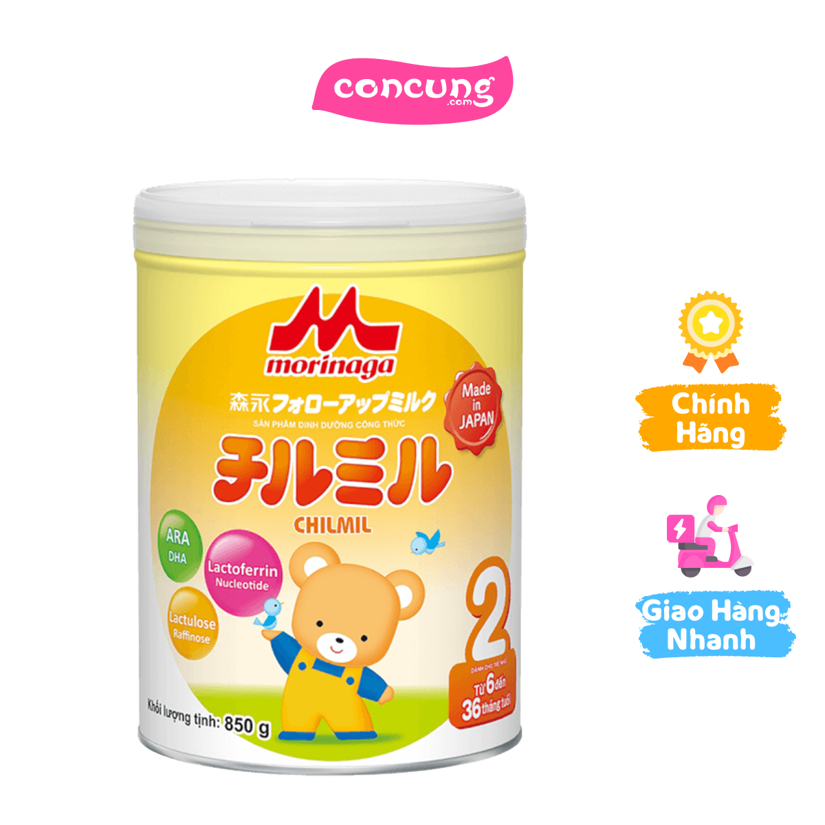 Morinaga số 2 (Chilmil), 6-36 tháng, 850g
