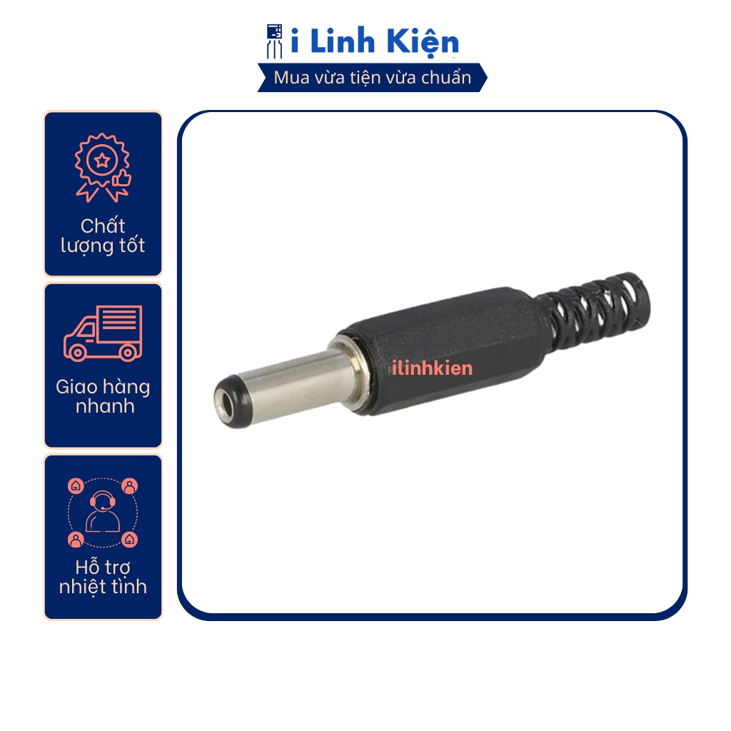 Jack nguồn DC đực 5.5x2.1mm loại tốt