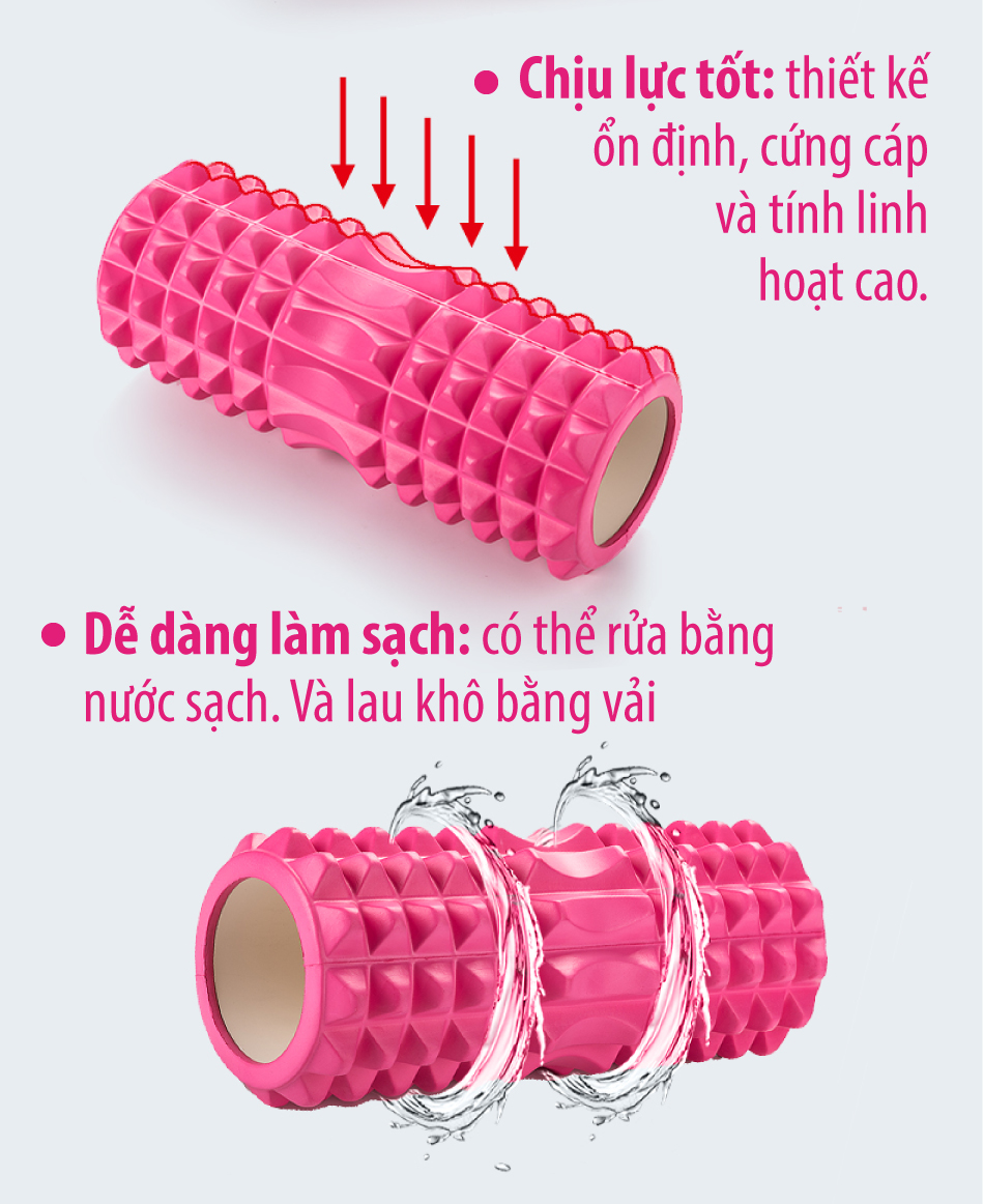 BG- Ống lăn tập yoga FOAM ROLLER  Con lăn tập GYM FITNESS MASSAGE thư giãn cơ bắp- ống lăn giãn cơ con lăn tập cơ bụng thế hệ mới