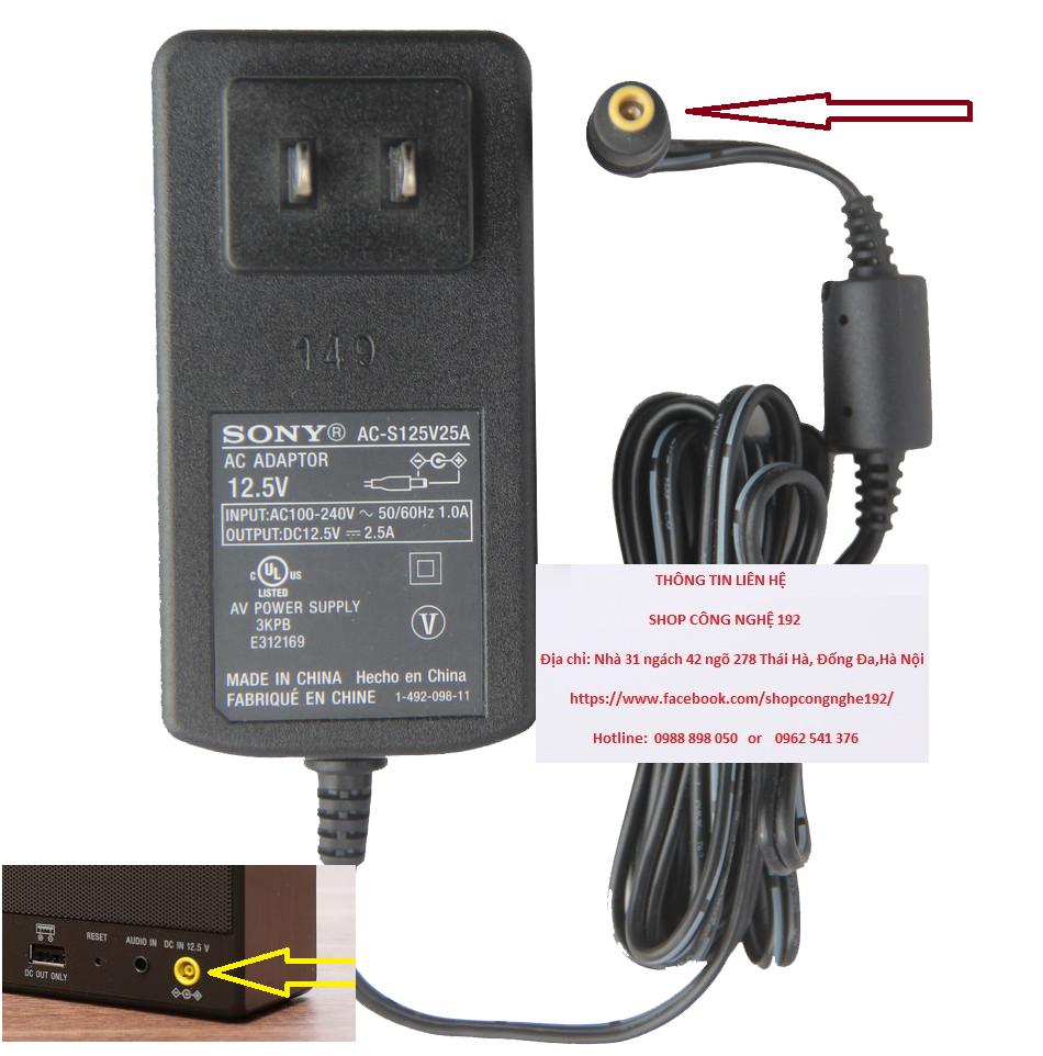 Sạc 12.5v 2.5a loa bluetooth sony srs-x5 bản gốc