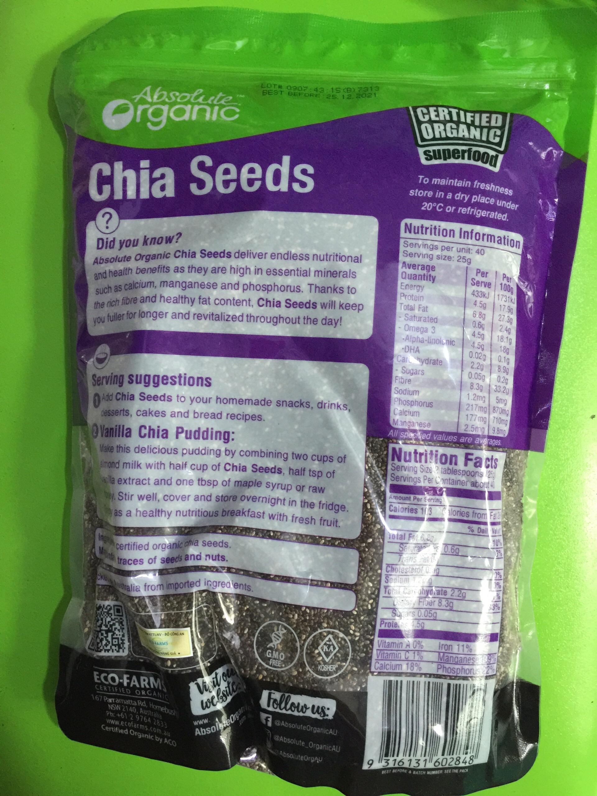 [HCM][Giá sốc] 1kg hạt chia Úc organic