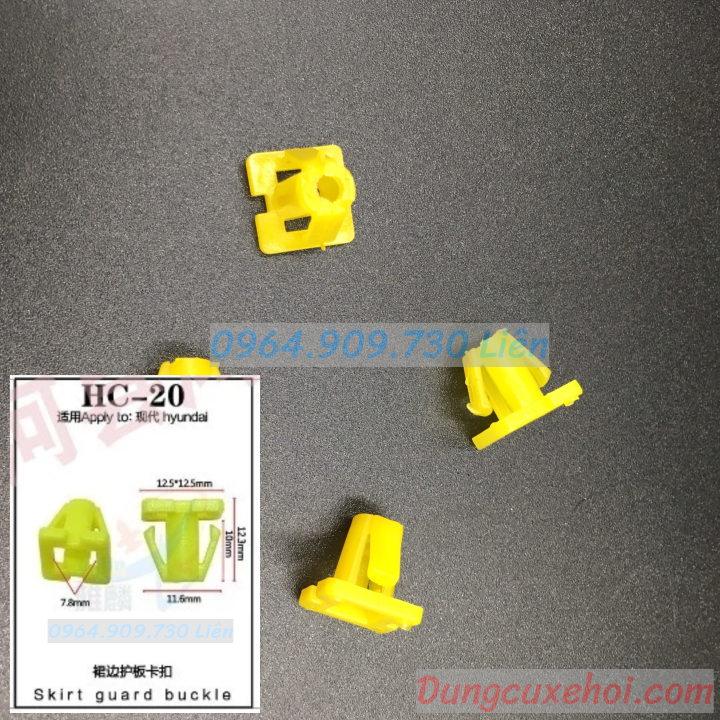 Bộ 20 đinh tán , chốt vít nở vit Nhựa Loại 1 cho xe hơi ô tô hyundai Nhựa Nylon Polyme AHC20