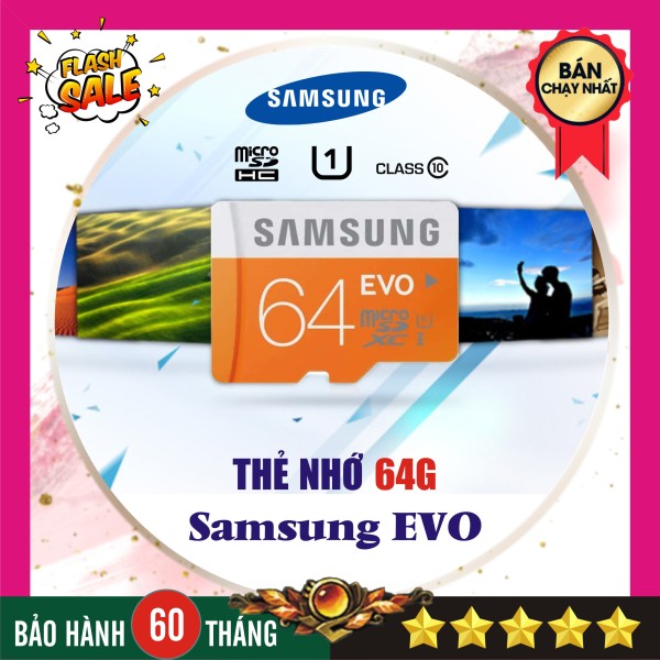Thẻ nhớ 64GB Samsung Evo plus (Kèm Adapter SD) - Nhập khẩu Bảo hành 5 năm!
