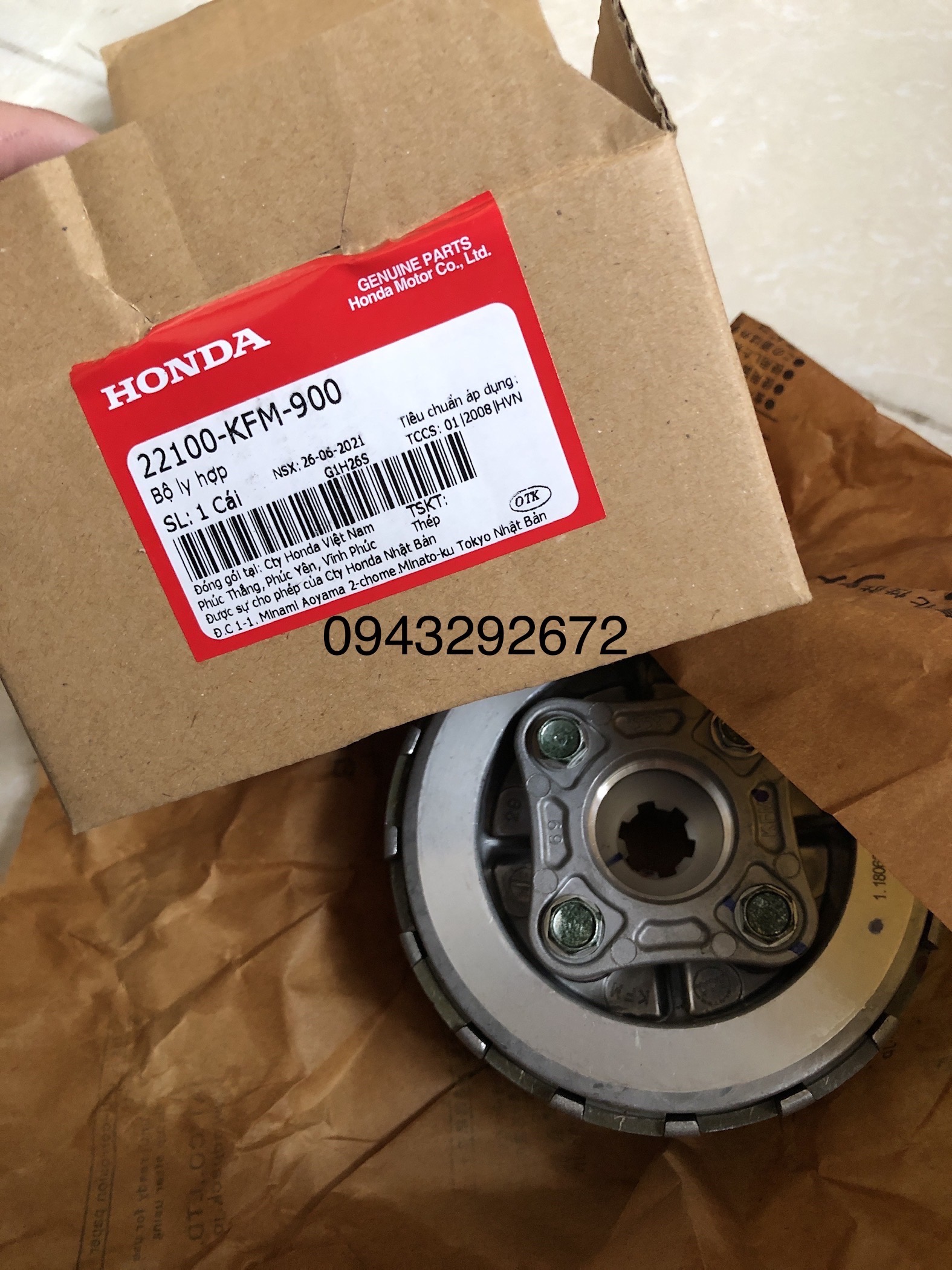 Bộ Ly Hợp Côn Sau Honda (22100KFM900)