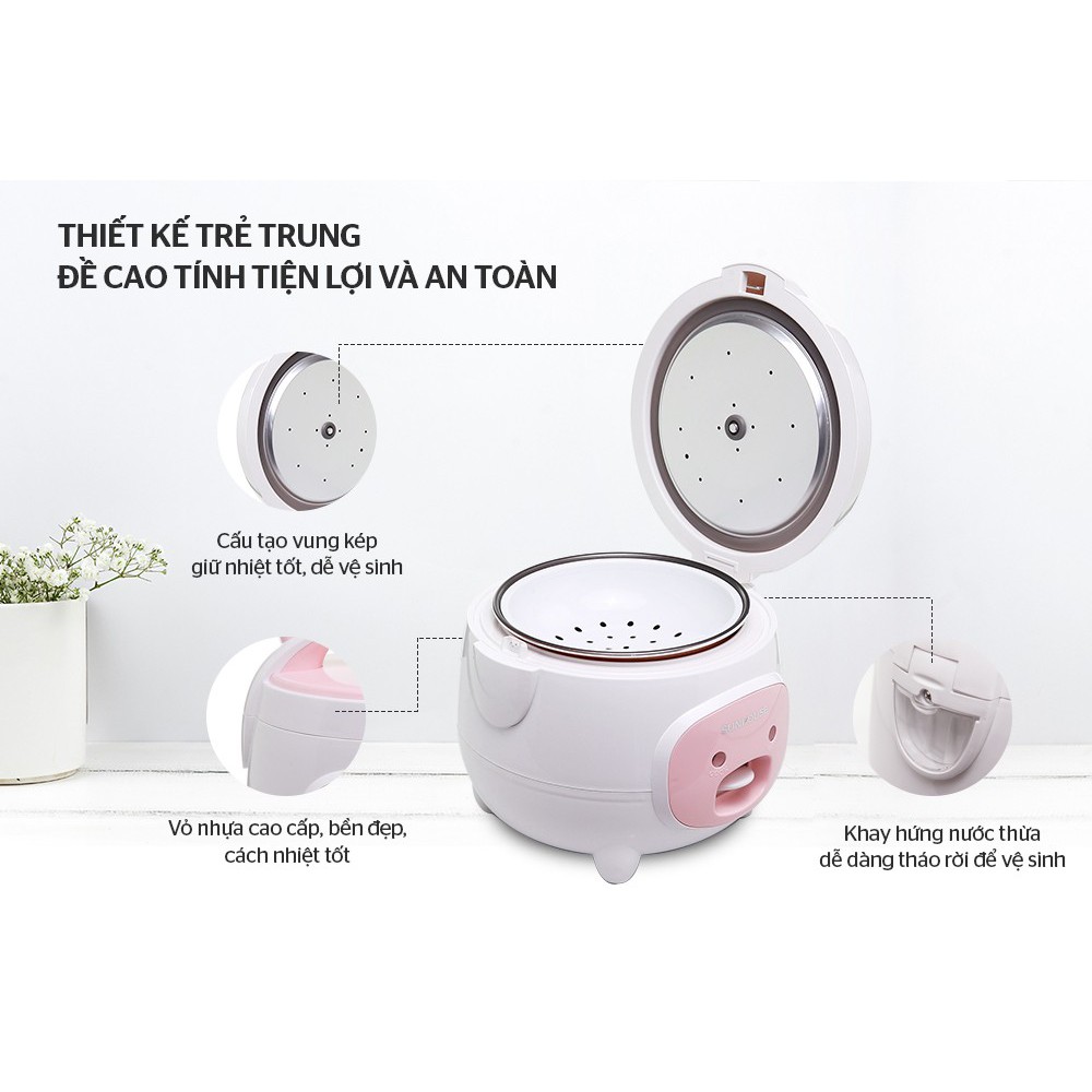 Nồi Cơm Điện 1.2L Sunhouse Shd8217W