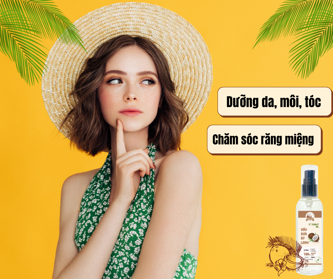 Dầu Dừa Ép Lạnh Bến Tre Nguyên Chất 100% - 100ml
