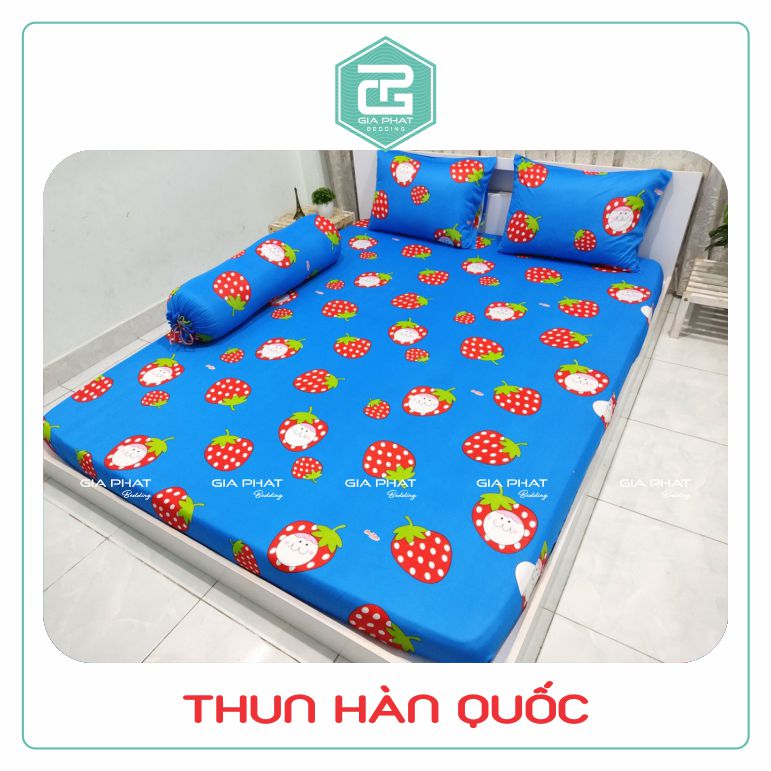 Bộ ga gối Thun Lạnh Hàn Quốc { 4 món : 1 ga bọc + 2 vỏ gối nằm + 1 vỏ gối ôm }