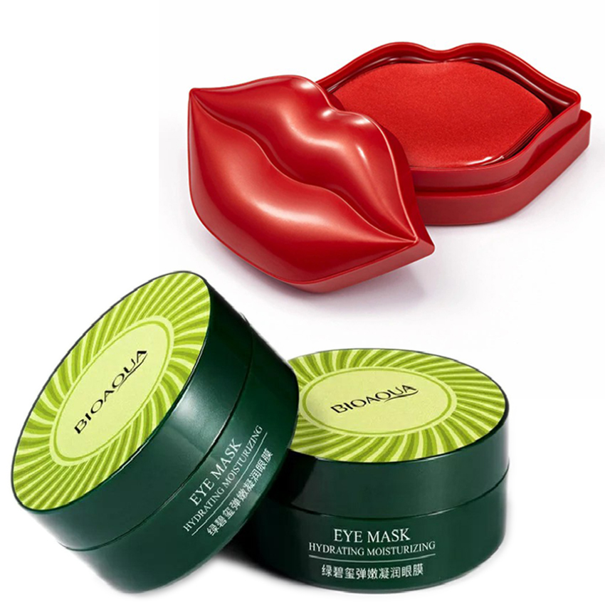 [COMBO MẮT + MÔI] HỘP 60 Miếng Mặt Nạ Mắt Bioaqua Tảo Biển, Ốc Sên + Hộp 20 Miếng Mặt Nạ Môi Cherry Zozu – Giảm Thâm Quầng Mắt, Bọng Mắt, Giảm Thâm Môi, Dưỡng Ẩm, Cho Môi Căng Mọng, Hồng Hào