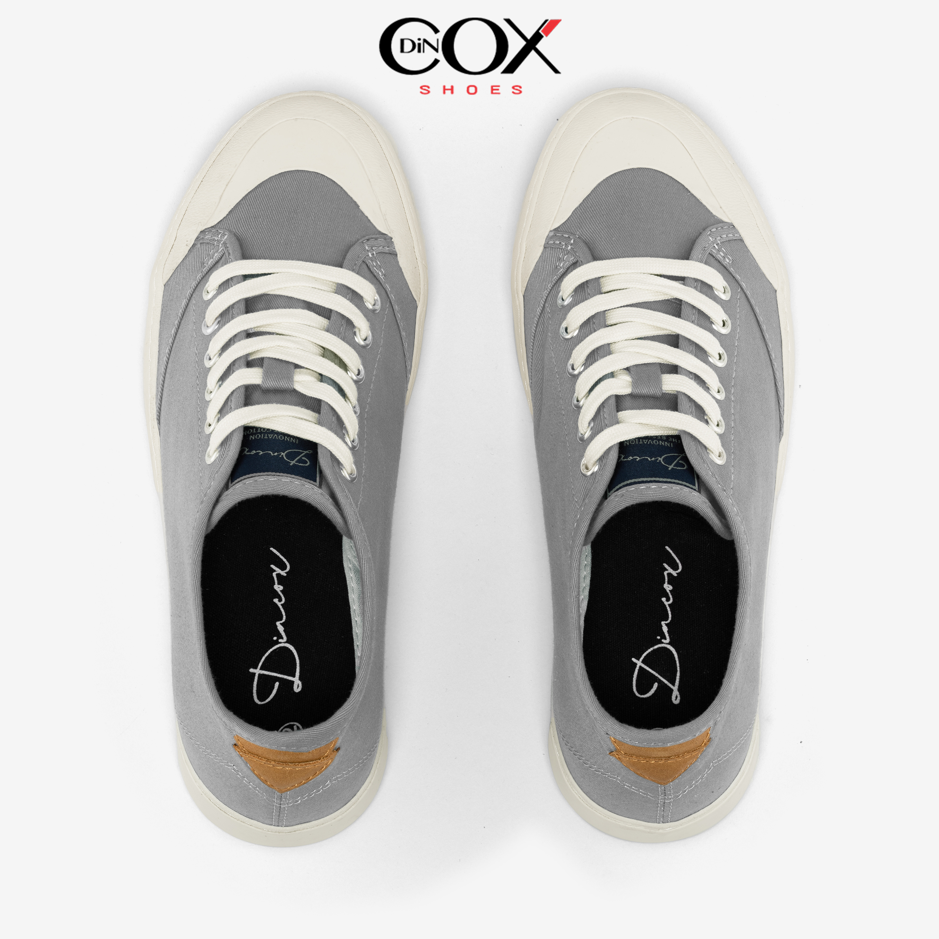 Giày Sneaker Vải Canvas Nam Nữ E16 Grey Dincox