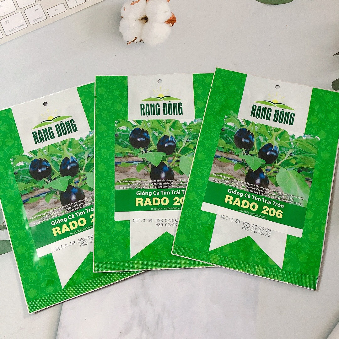 [HCM]Hạt giống RD Cà tím trái tròn Rado 206 gói 0.5gr