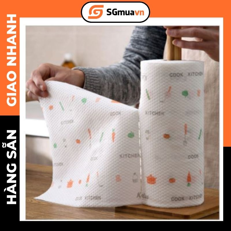 Cọc gỗ cắm cuộn khăn lau bếp tiện dụng