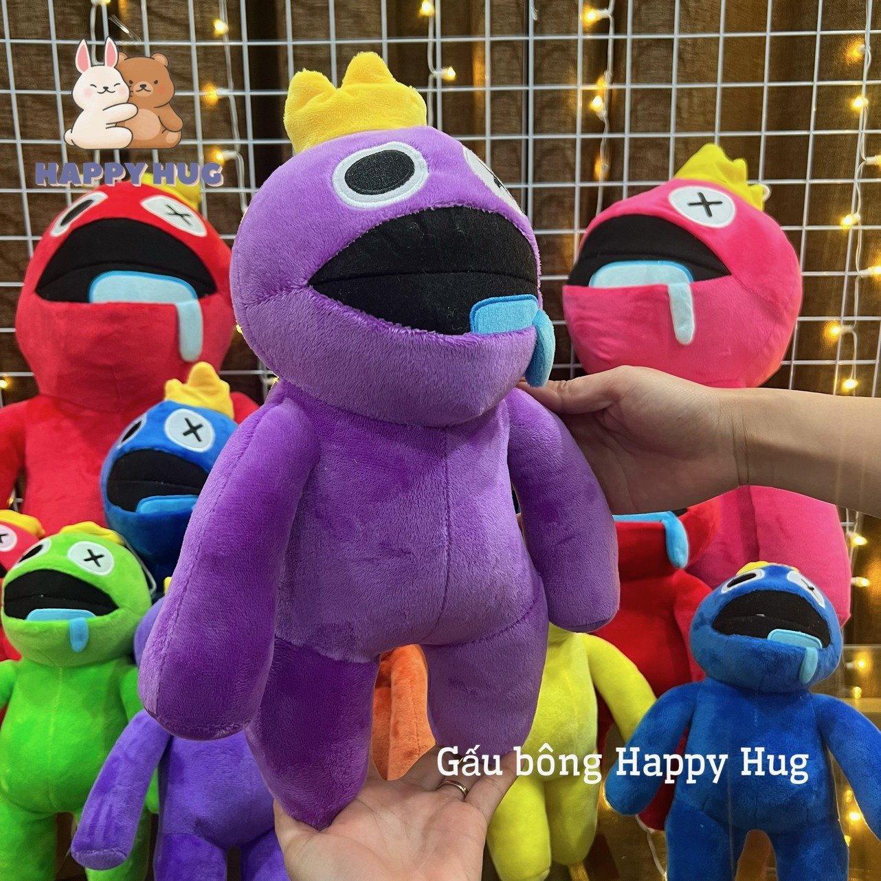 Gấu bông Roblox Rainbow Friends Cầu Vồng nhiều màu size 30-40-60cm, đồ chơi thú nhồi bông cho bé - Happy Hug