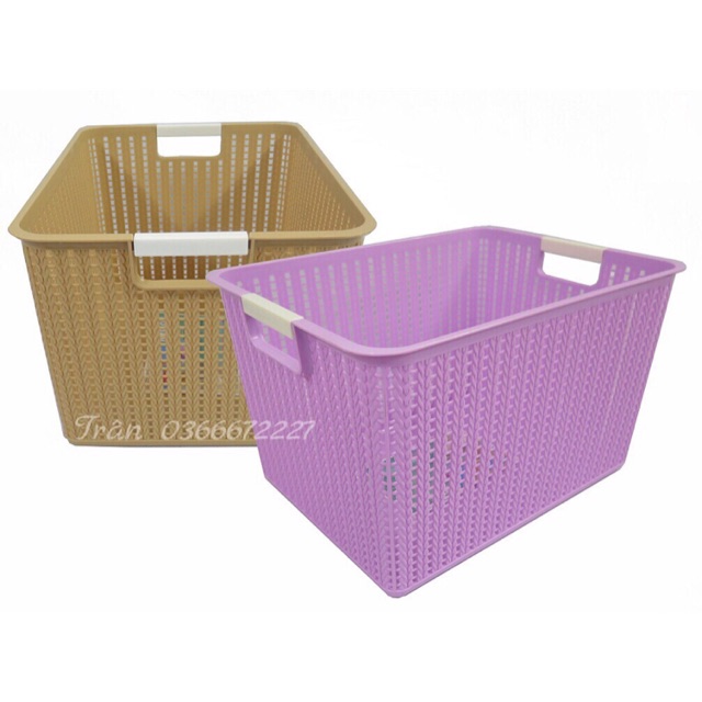 Rổ Đan Không Nắp Size Đại Nhiều Màu( Size Trung-Nhỏ Khách Ib Shop Gửi Link)