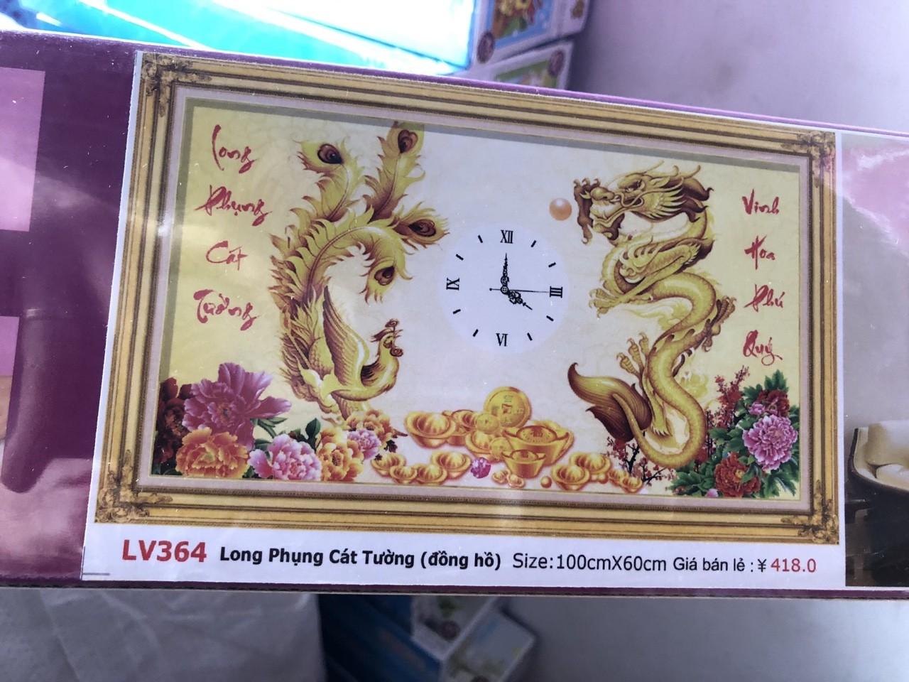 Tranh đính đá long phụng cát tường_lv364_100*60cm