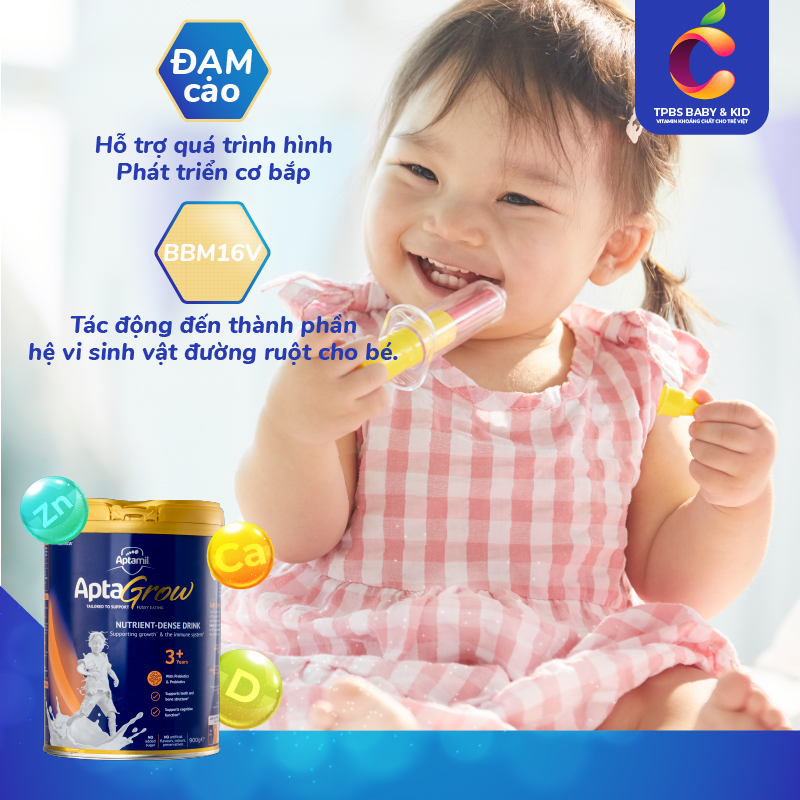 Sữa APTAMIL APTAGROW Úc 900g sữa dành cho bé biếng ăn (Hàng chuẩn Úc)