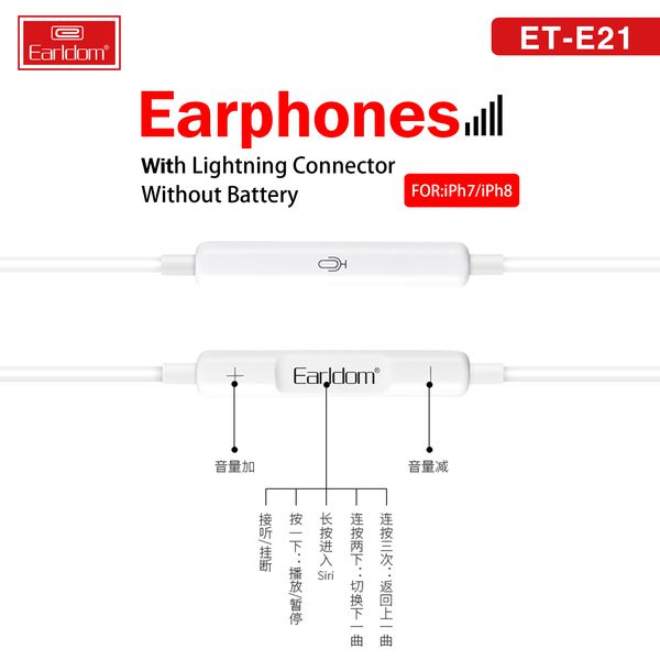 Tai Nghe iPhone Chân Lightning Earldom E21