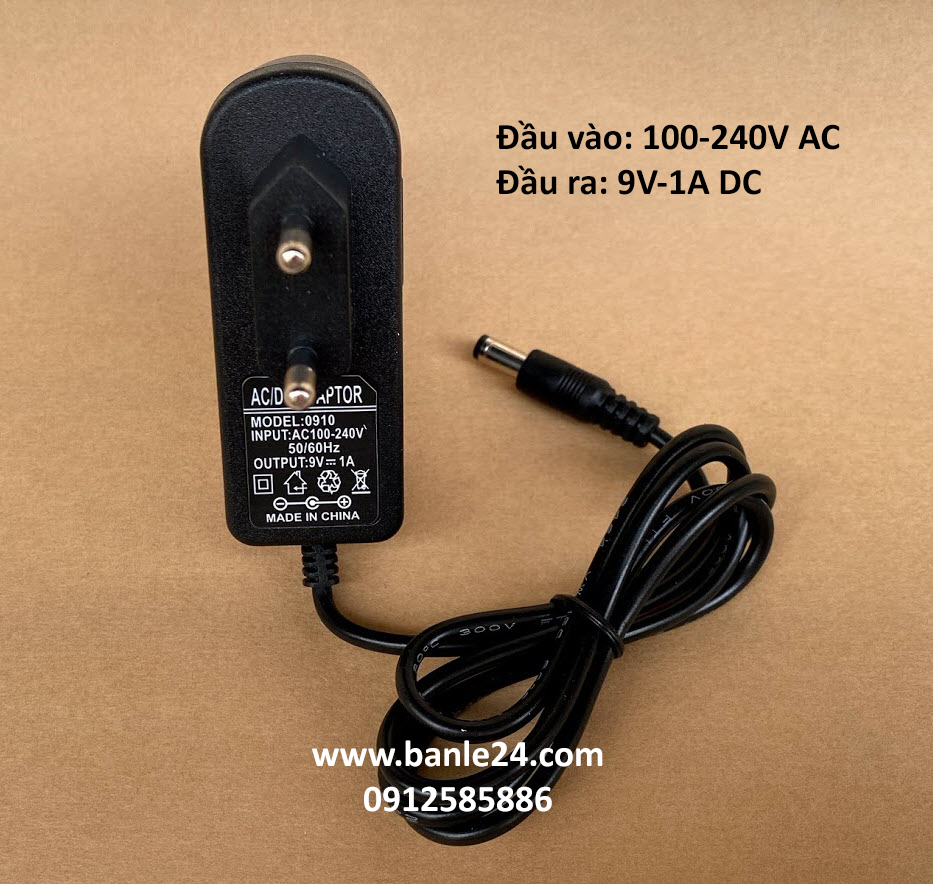 Nguồn DC 9V-1A dành cho các thiết bị điện tử