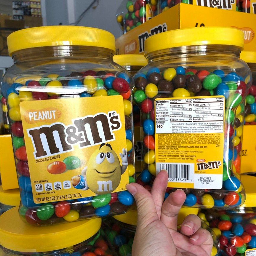 [Hủ 1.75KG] Kẹo Socola M&M Mỹ - Date T2/2024