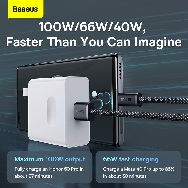 Cáp sạc nhanh Baseus cổng Type-C PD 60W 1 mét -Cáp sạc Baseus Dynamic Series Fast Charging Data Cable USB to Type-C 100W