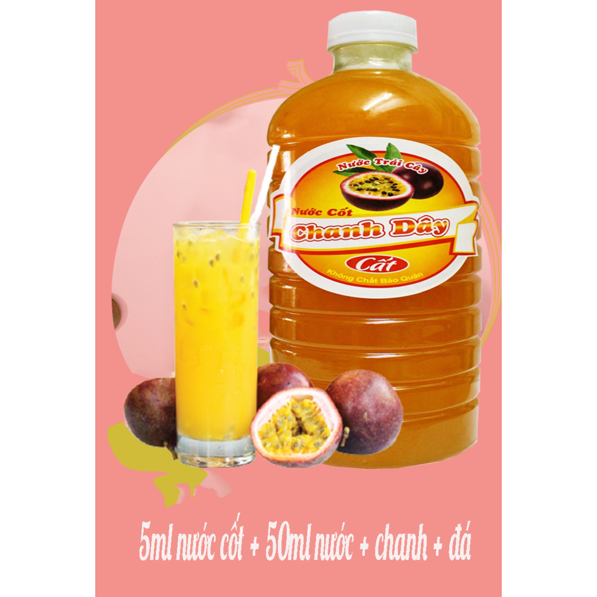 Compo 2 chai nước cốt chanh dây không hạt 1000ml-[chỉ giao khu vực miền Nam]