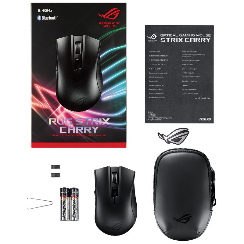Chuột Gaming ASUS ROG Strix Carry - Wireless, 7200 DPI, Switch Omron - ROG Gaming Mouse