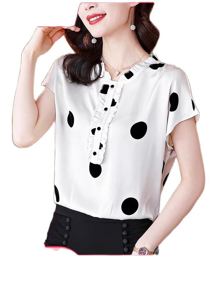 áo chấm bi to công sở cao cấp (thời trang Anitagreen)  GD04-0721