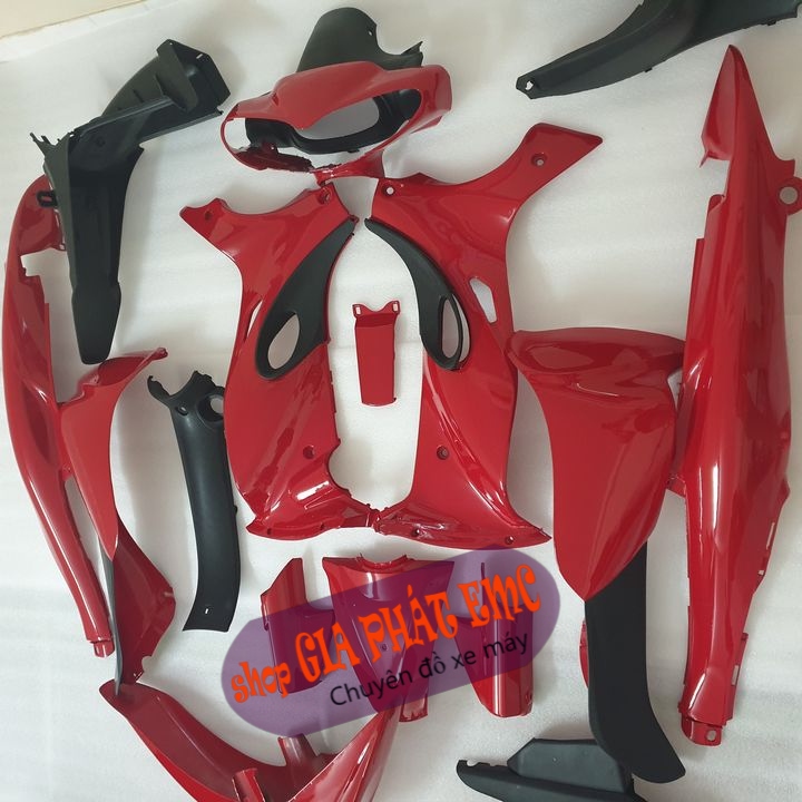 {Tặng kèm tem}   [ TẶNG ốc  ] Dàn áo xe JUPITER R màu ĐỎ CỜ , vỏ nhựa xe máy jupiter , áo xe máy nhựa cao cấp , quà tặng
