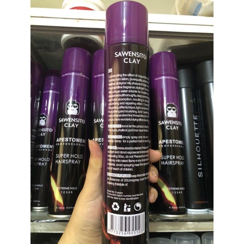 [Sale giá sốc ] Gôm tím xịt tóc giữ nếp siêu cứng