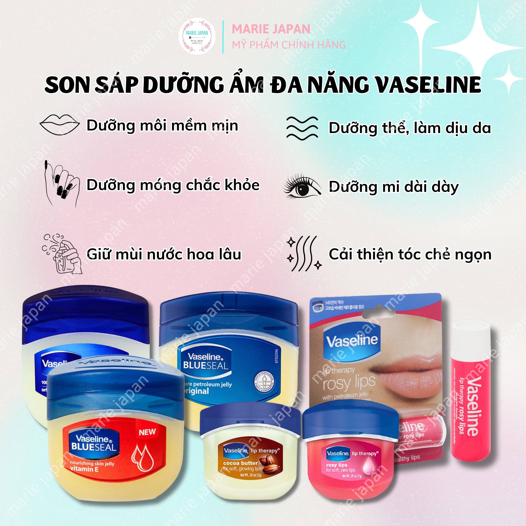 Son Sáp Dưỡng Ẩm Vaseline Đa Năng Mỹ