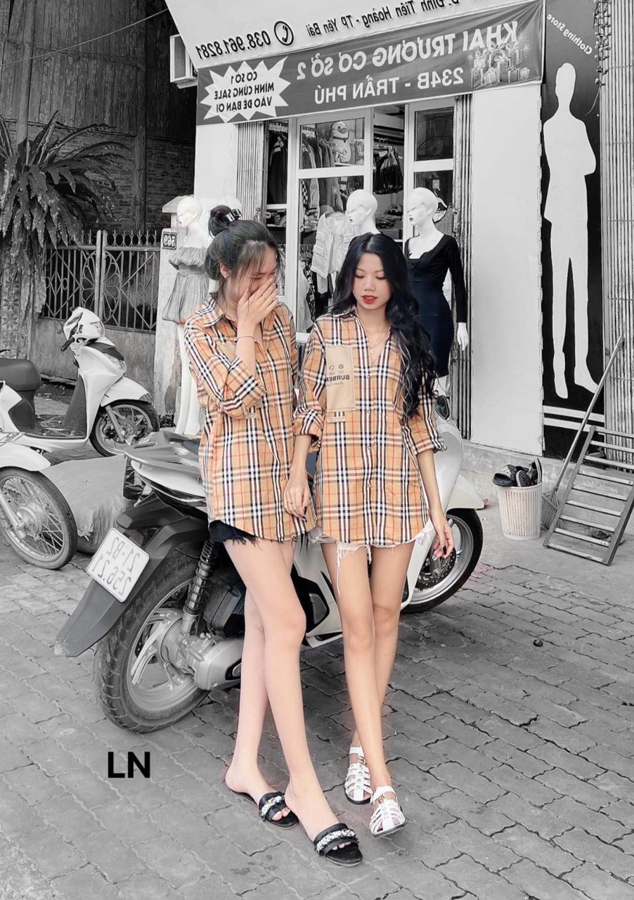 [ HÓT HÓT HÓT ] Áo sơ mi kẻ bbr phối túi  Chất kẻ thô dày dặn ,ln.