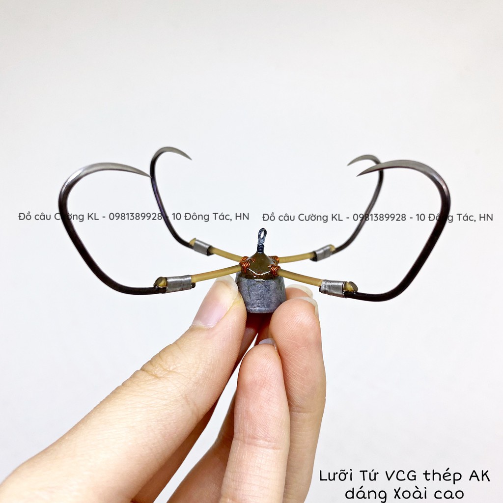 Lưỡi câu tam tứ THÉP LÒ XO AK các dáng
