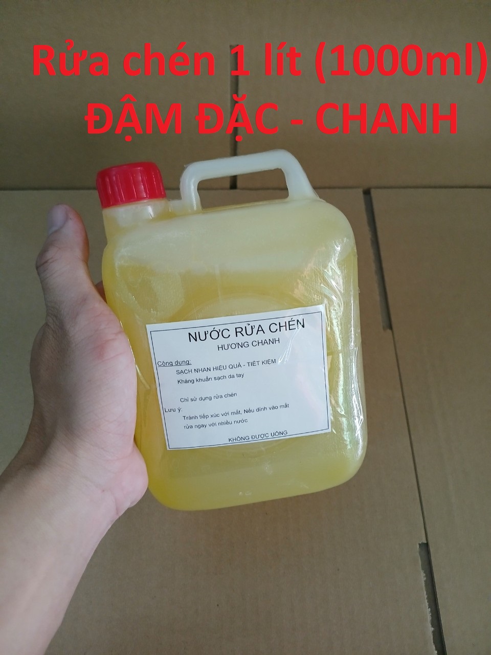 Nước rửa chén bình 1 lít hương chanh siêu đậm đặc